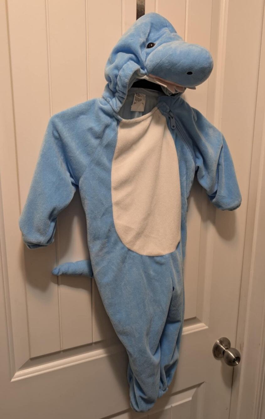Hyde & Eek Boutique Blue White Baby Shark Halloween Toddler Costume Sz. 18-24 M